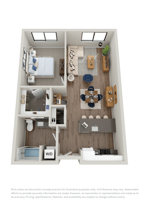 a 2 bedroom floor plan with a bathroom and a balcony